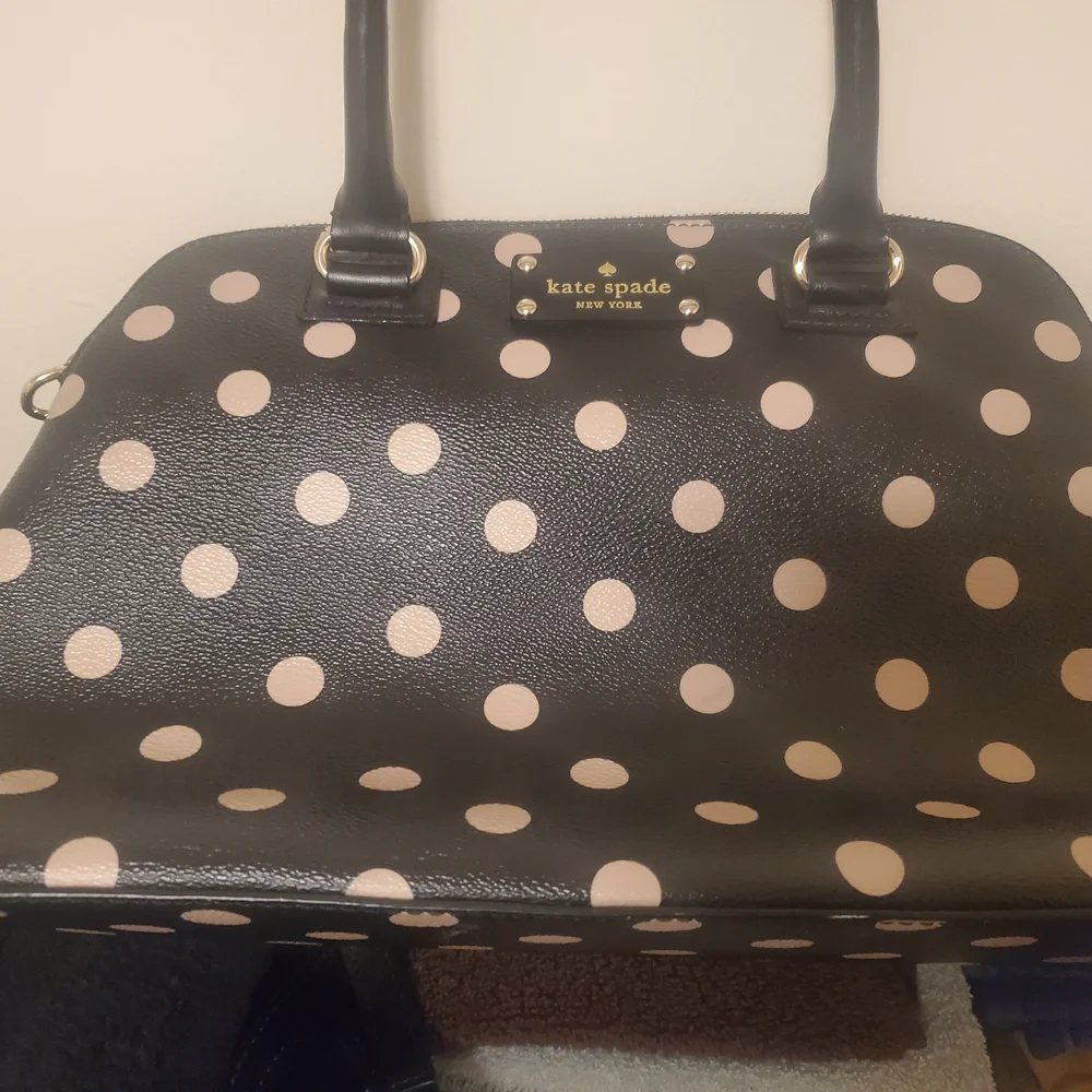 Kate Spade Black and Cream Polka Dot Satchel - Picture 2 of 3